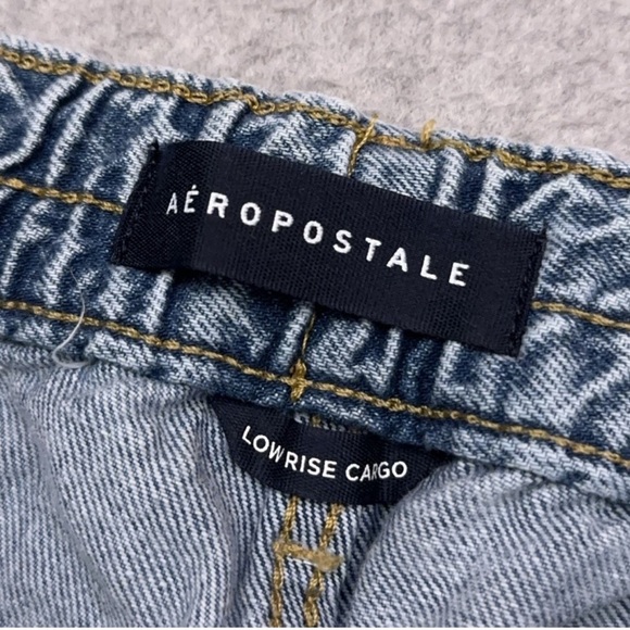 Aeropostale Y2K Style Low Rise baggy wide leg Cargo Jeans 0/2 XS hip-hop garage - Picture 6 of 16